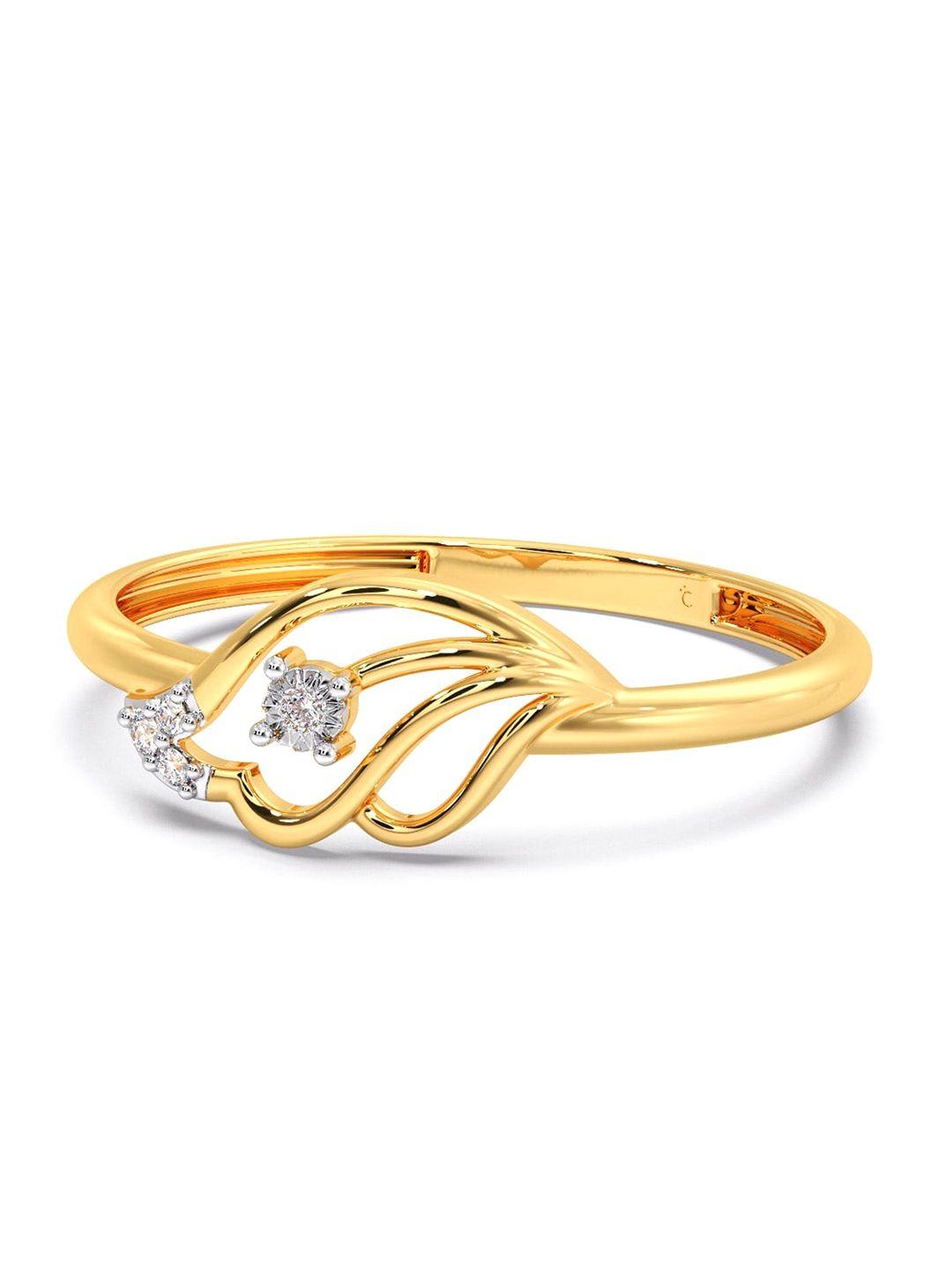 candere a kalyan jewellers company diamondlites 18kt gold diamond finger ring-0.98gm
