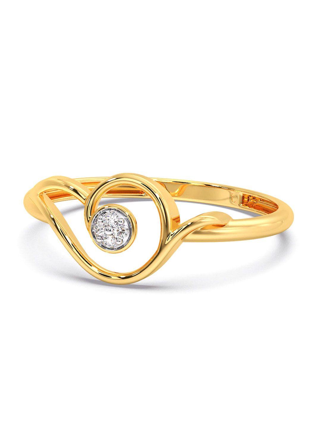 candere a kalyan jewellers company diamondlites 18kt gold diamond ring-1.28gm