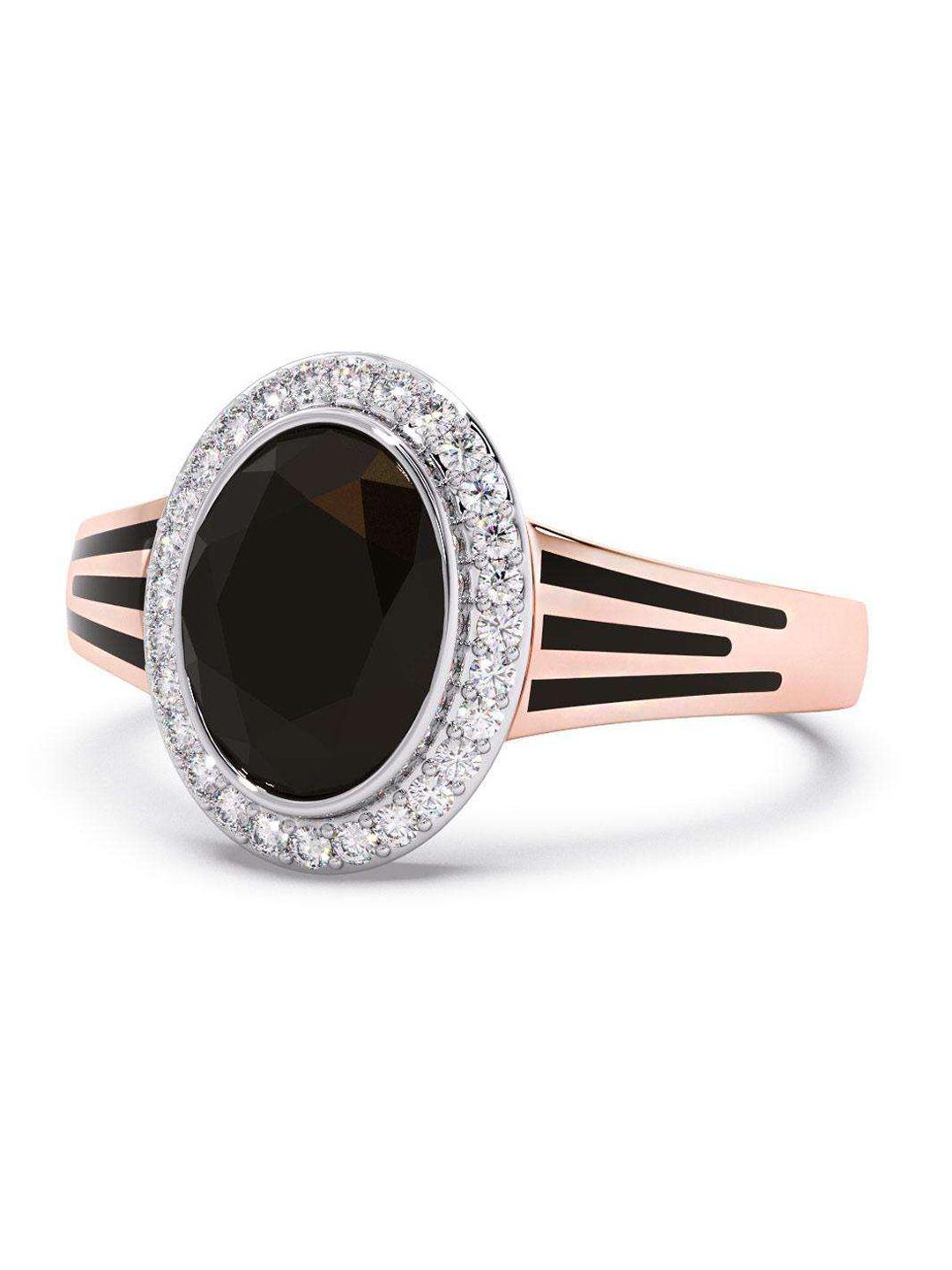 candere a kalyan jewellers company men 14kt rose gold diamond finger ring-4.38gm