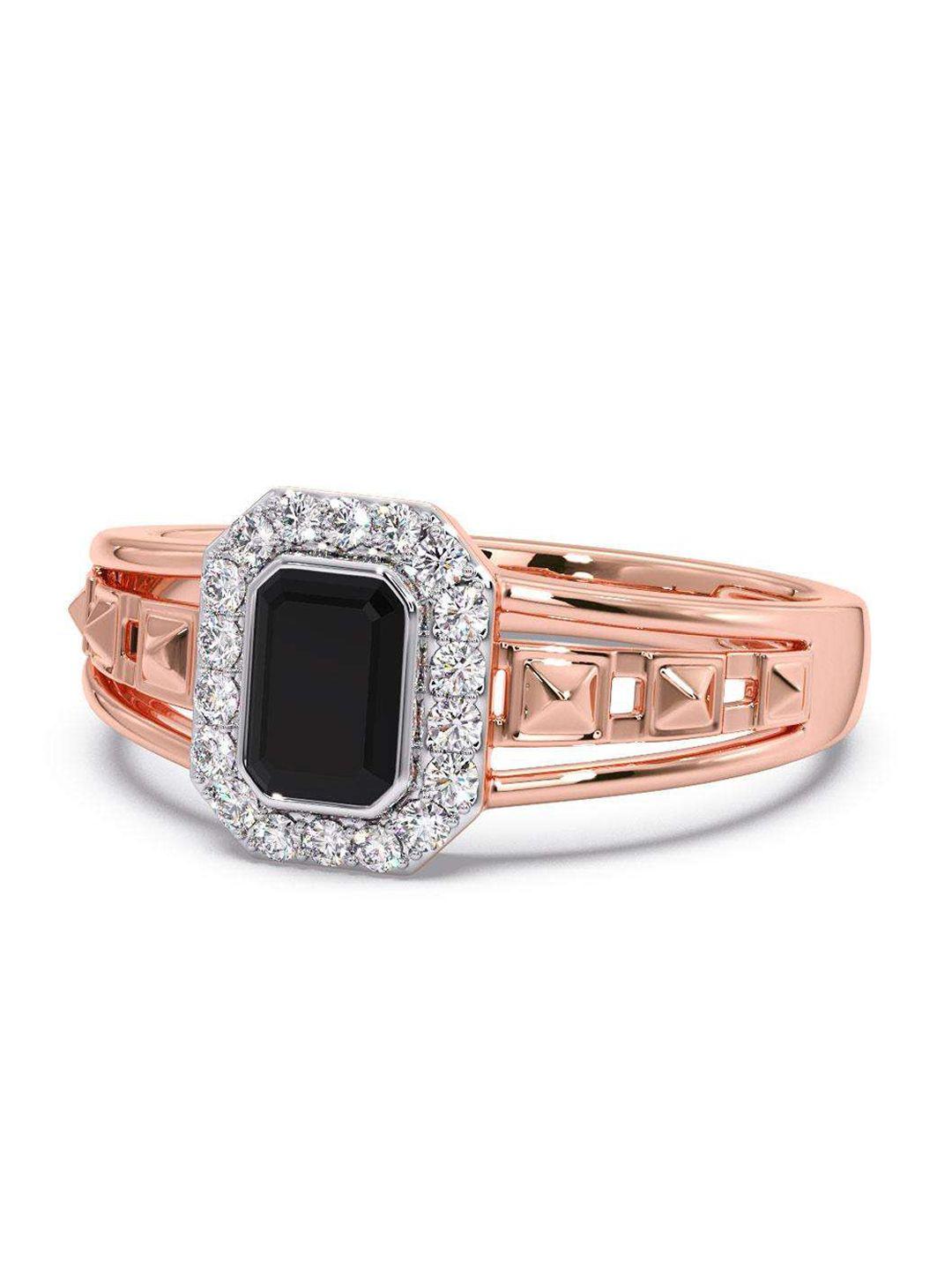 candere a kalyan jewellers company men 14kt rose gold diamond finger ring-4.98gm