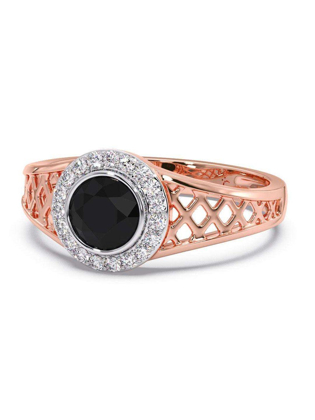 candere a kalyan jewellers company men 18kt rose gold diamond finger ring-5.48 gm
