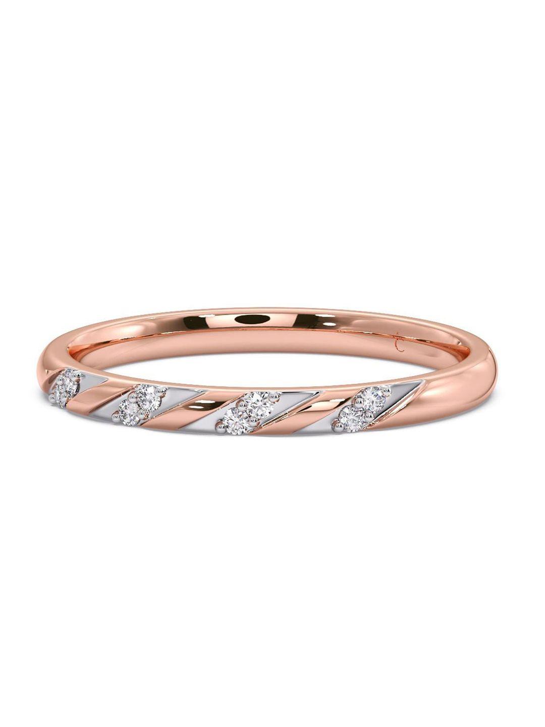 candere a kalyan jewellers company men diamond-studded 14kt rose gold ring - 1.59gm