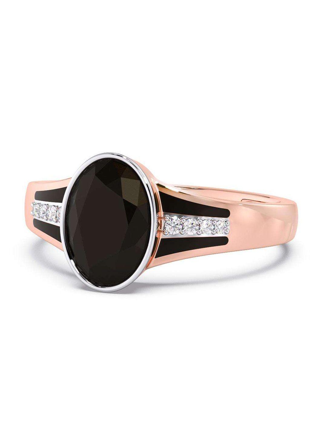 candere a kalyan jewellers company men diamond-studded 14kt rose gold ring-3.78gm