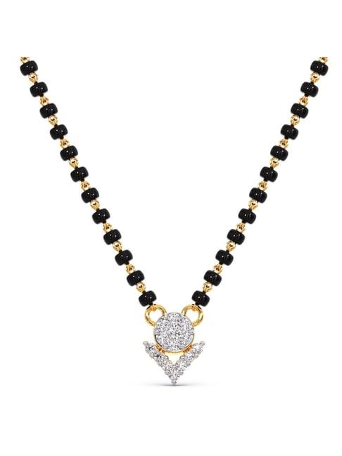 candere by kalyan jewellers 14k yellow gold bis hallmark and cubic zirconia mangalsutra for women