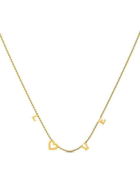 candere by kalyan jewellers 14k yellow gold necklace for women