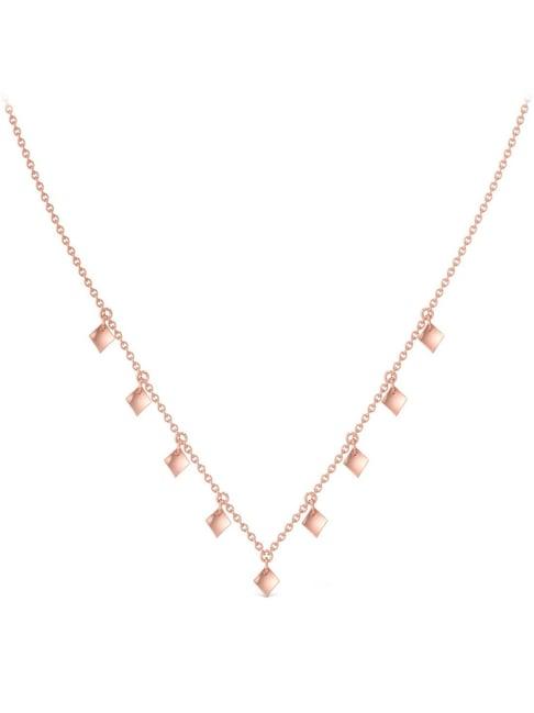 candere by kalyan jewellers 18k dye charm rose gold princess necklace for women