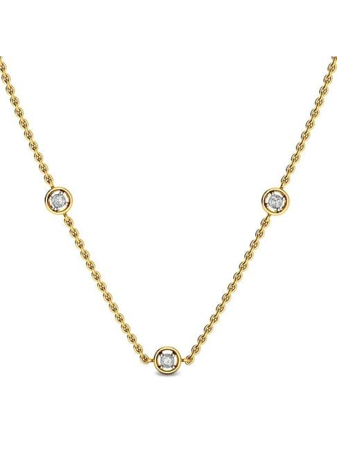 candere by kalyan jewellers 18k yellow gold diamond princess necklace for women