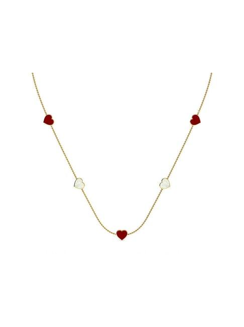 candere by kalyan jewellers 18k yellow gold heart shape necklace