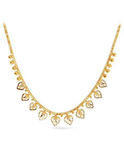 candere by kalyan jewellers 22k yellow gold choker necklace for women