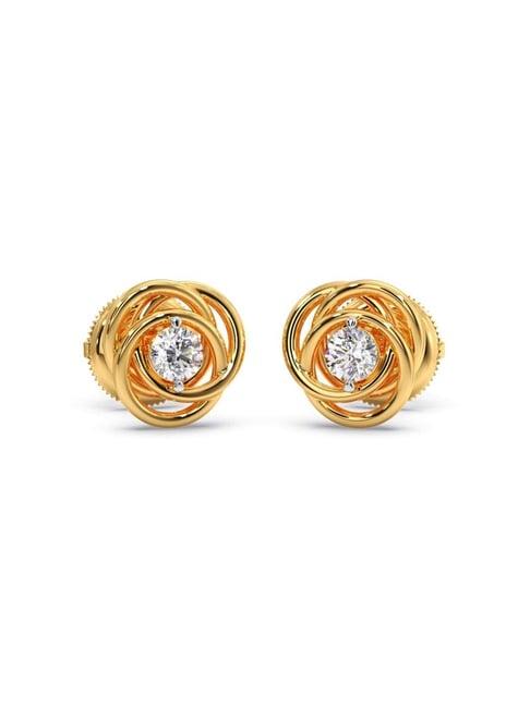 candere by kalyan jewellers 22k yellow gold stud earrings