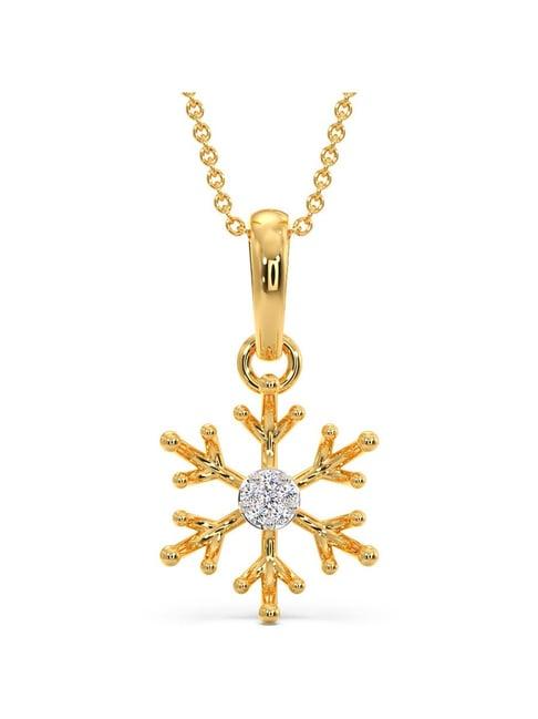 candere by kalyan jewellers bis hallmark 18k yellow gold and certified diamond pendant