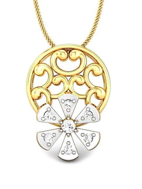 candere by kalyan jewellers everlite collection 18k yellow gold pendant for women
