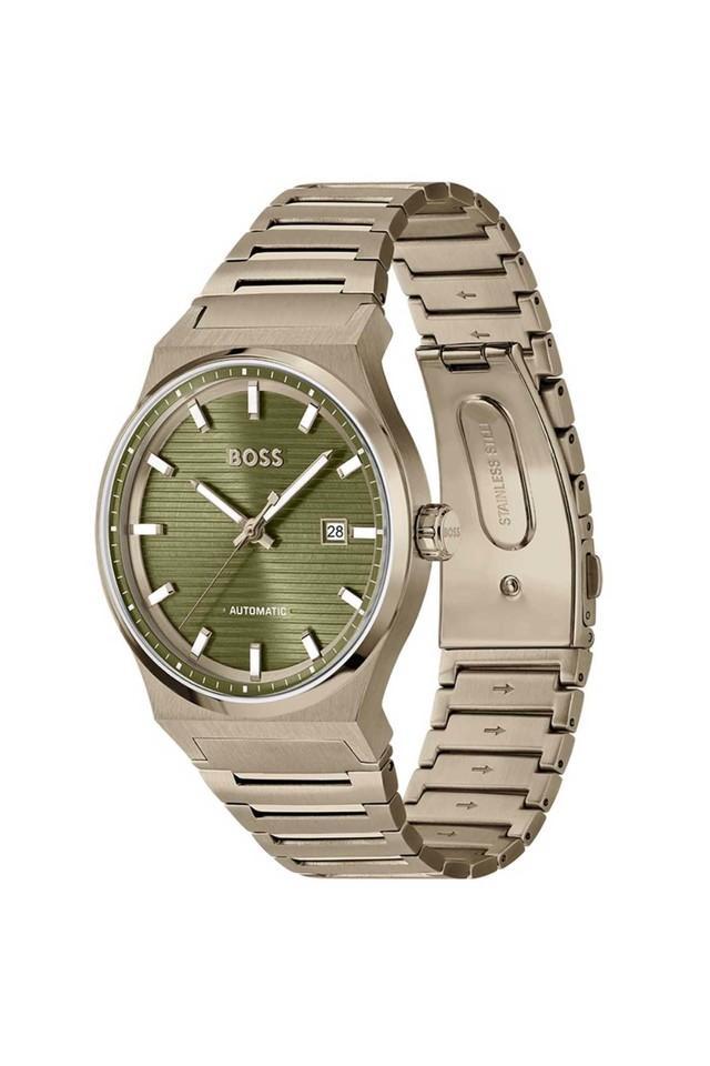 candor auto analog olive green round dial mens watch - 1514184