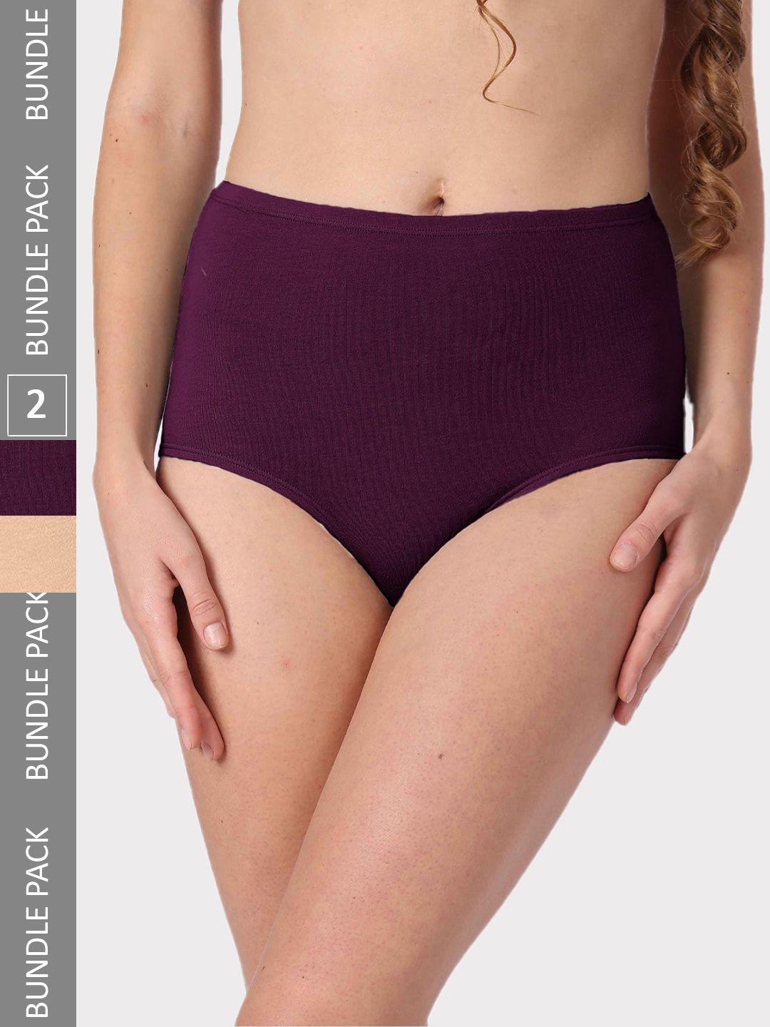 candour london pack of 2 seamless anti-microbial cotton hipster briefs