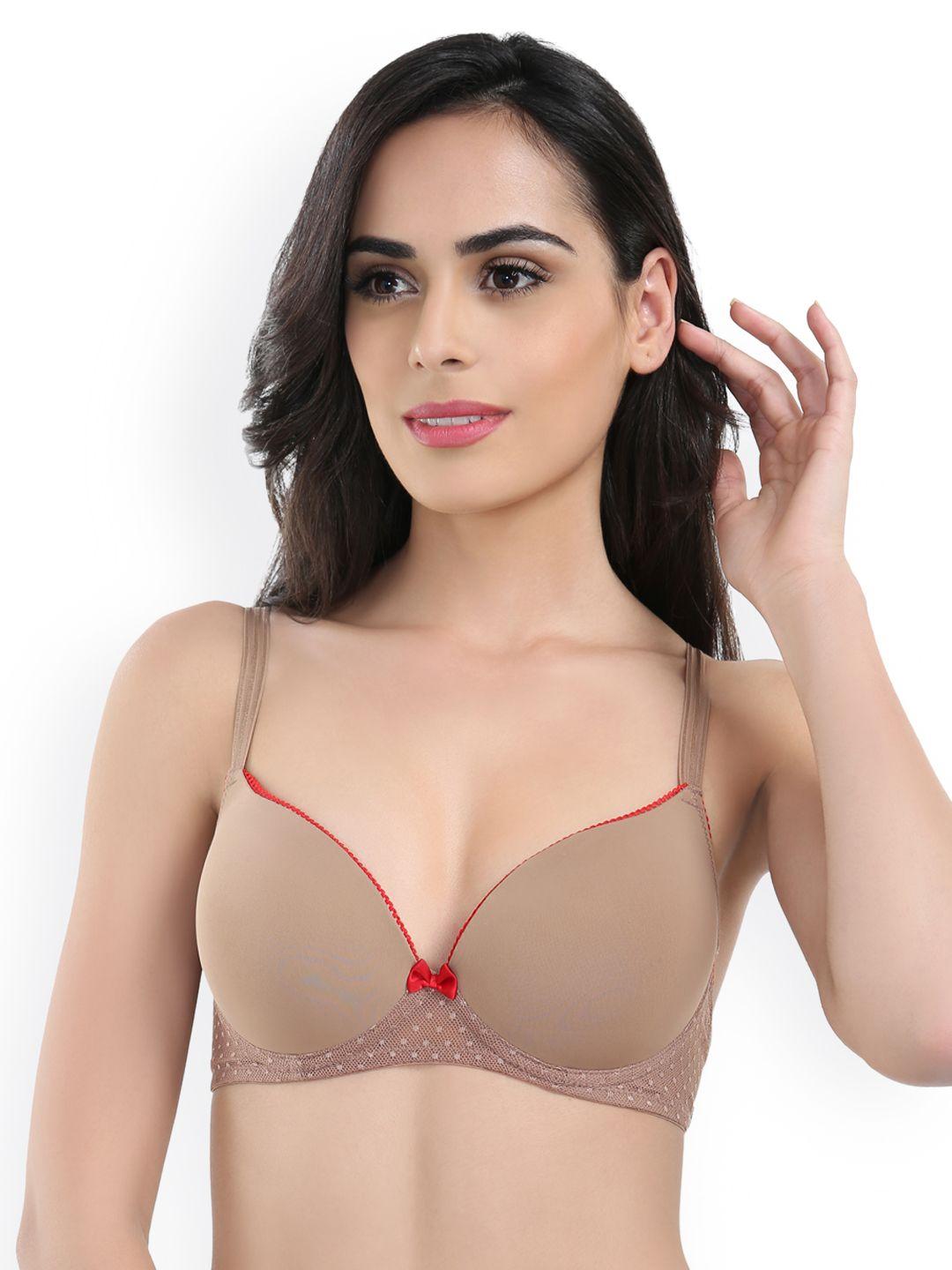 candour london tan solid underwired lightly padded t-shirt bra 2494982