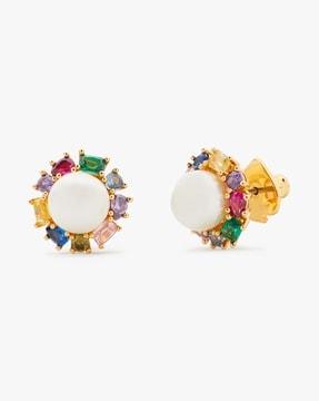 candy shop pearl halo studs
