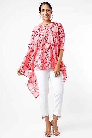 candy red digital printed tunic