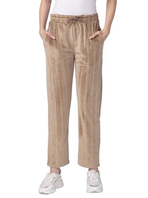 candyskin beige regular fit mid rise sweatpants