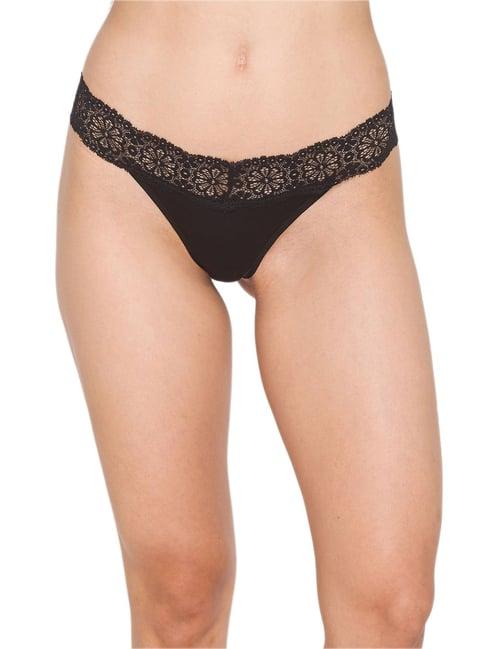 candyskin black lace thong panty