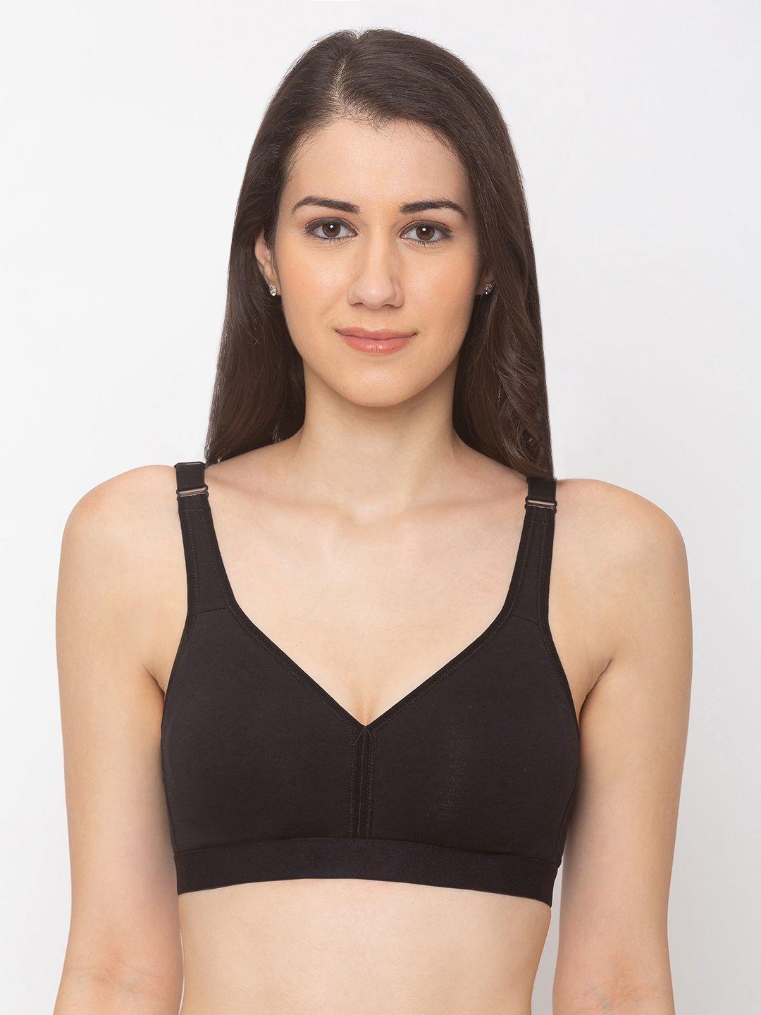 candyskin black solid non-wired non padded sustainable everyday bra csb201bk