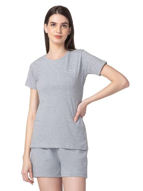 candyskin grey cotton textured t-shirt