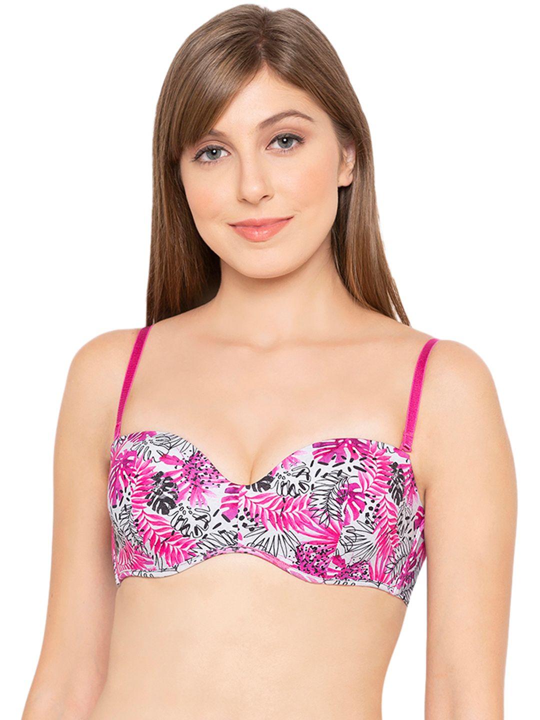 candyskin mtv pink & purple printed underwired lightly padded balconette bra csxmtv-b03