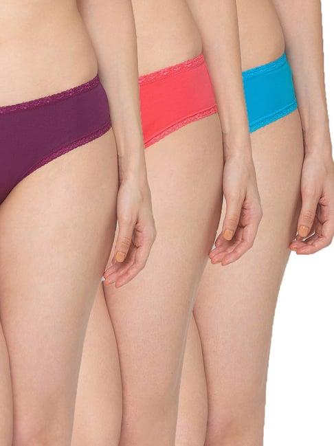 candyskin multicolor cotton bikini panty -pack of 3