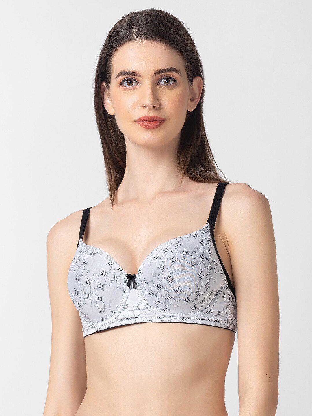 candyskin printed underwired lightly padded bra