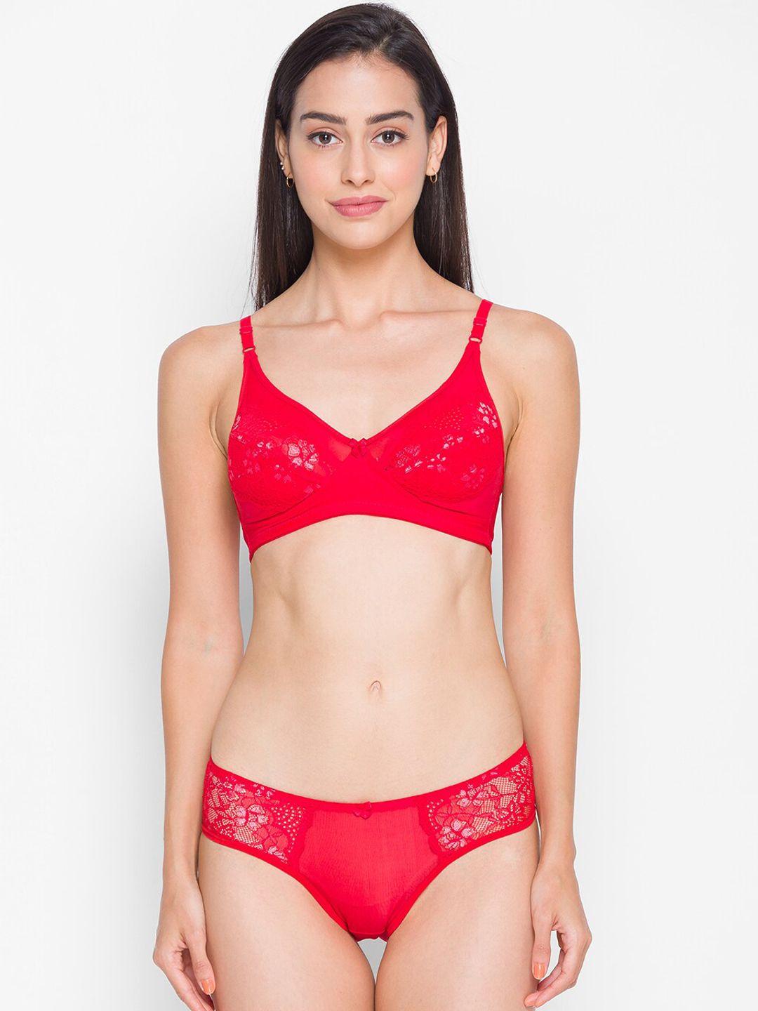 candyskin women red lace lingerie set csinset05