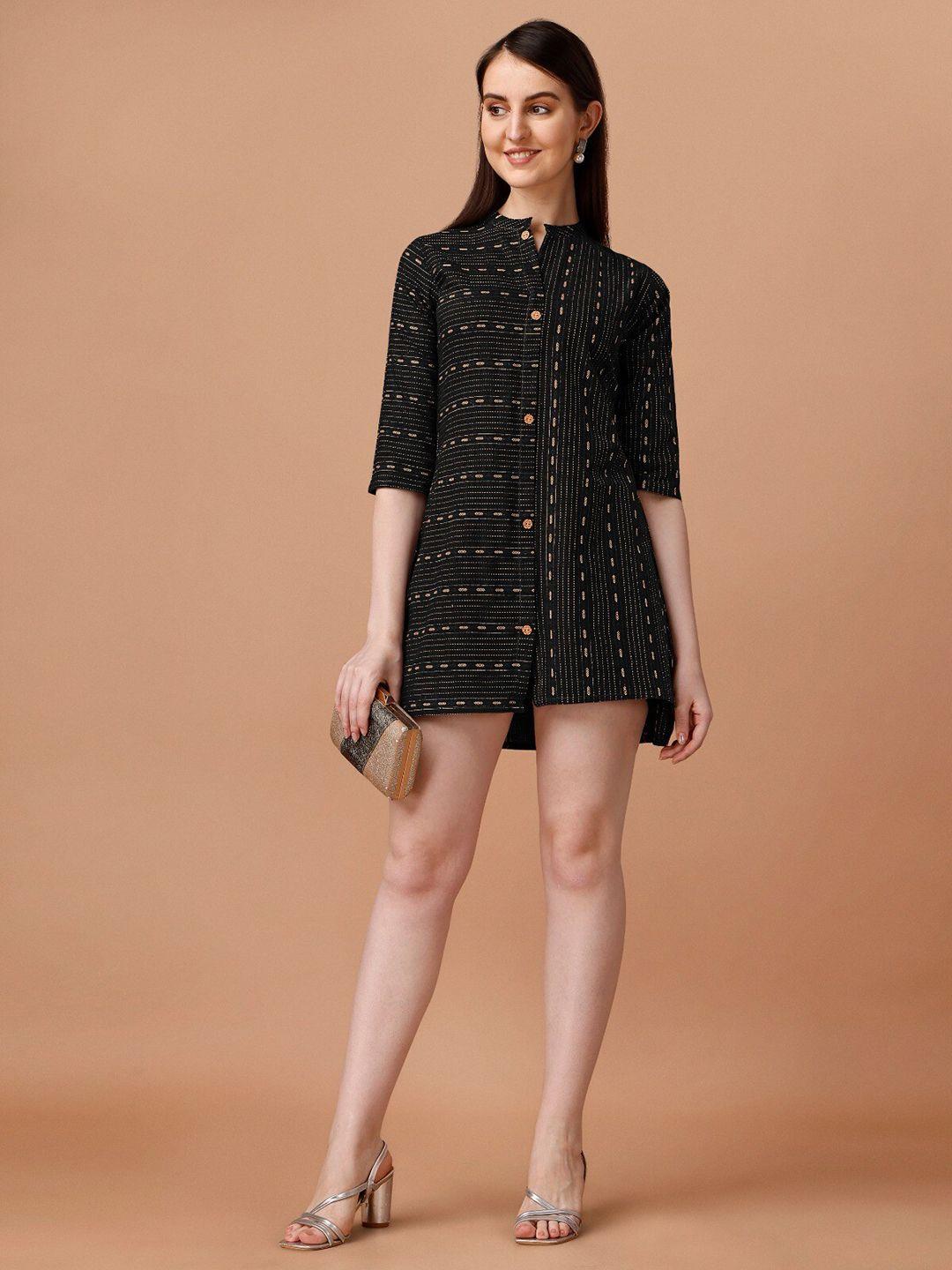 canibani floral print shirt mini dress