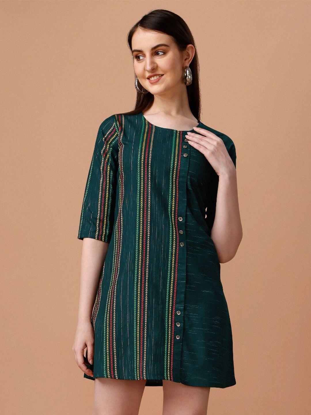 canibani striped a-line dress