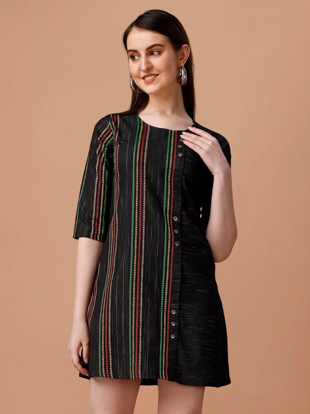 canibani striped a-line dress