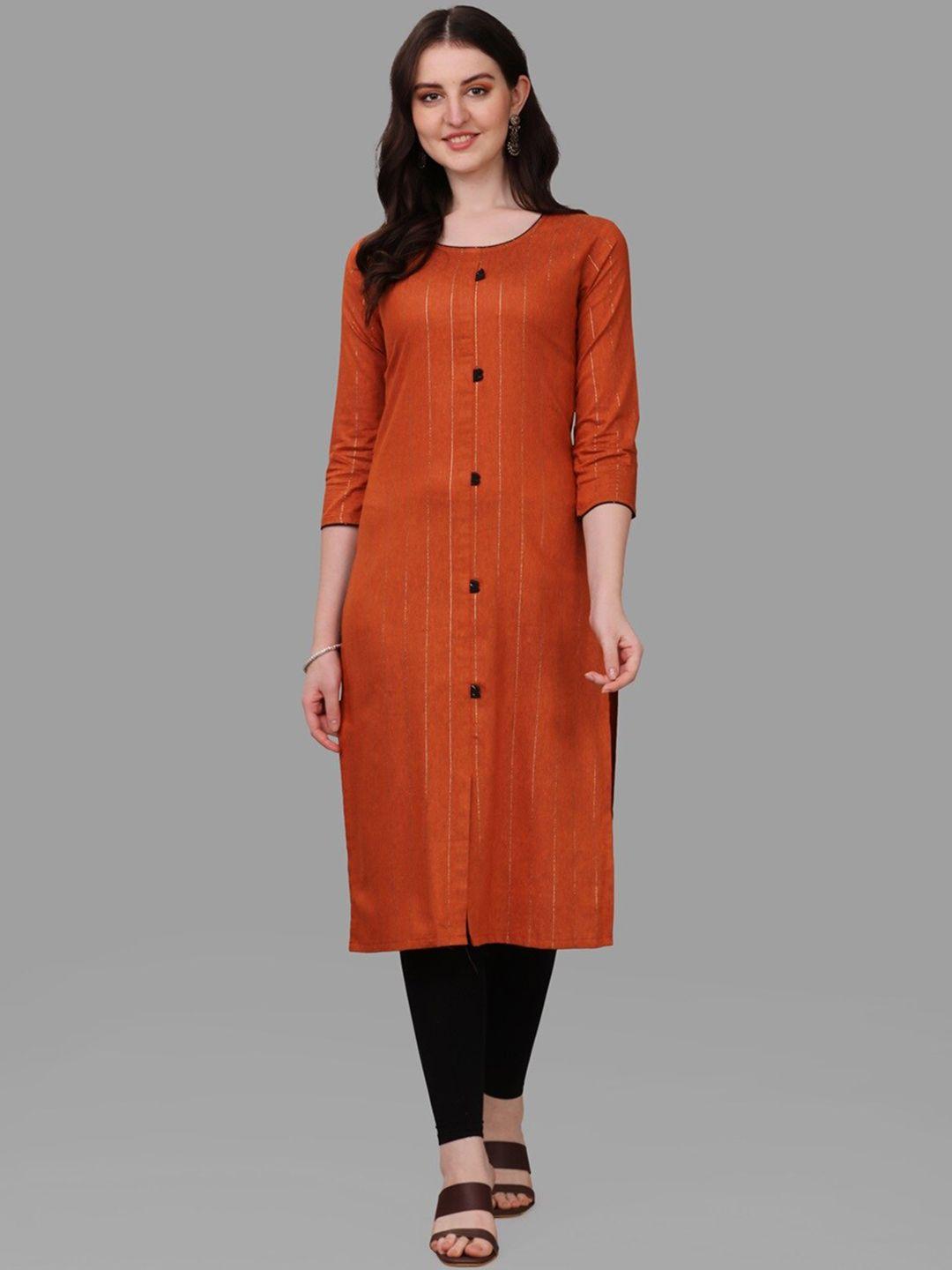 canibani women keyhole neck thread work khadi kurta