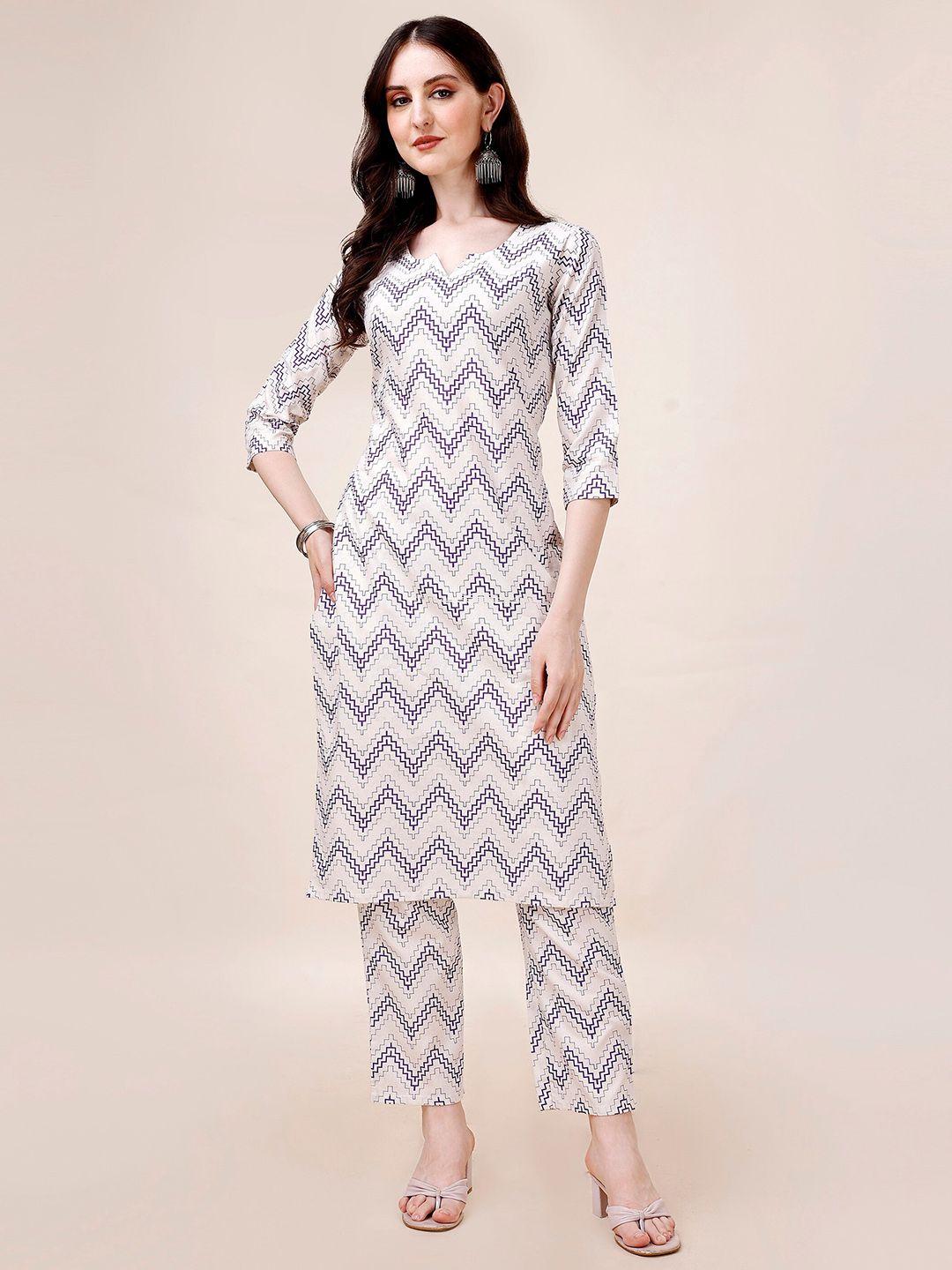 canibani women printed regular pure cotton kurta with trousers