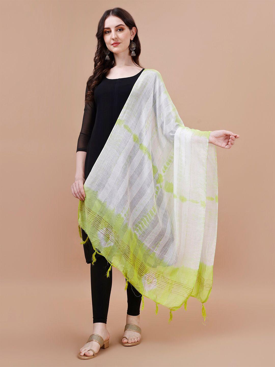 canizzaro tie & dye dyed tasselled cotton dupatta