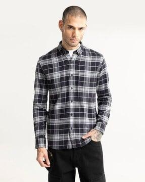 cannon checked slim fit shirt with patch pocket