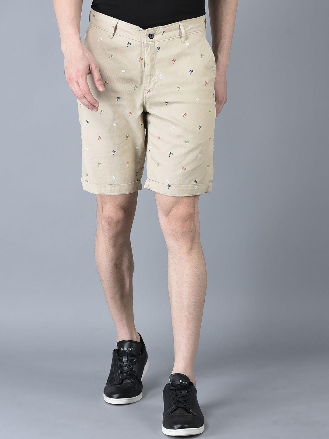canoe-men-printed-regular-fit-pure-cotton-chino-shorts
