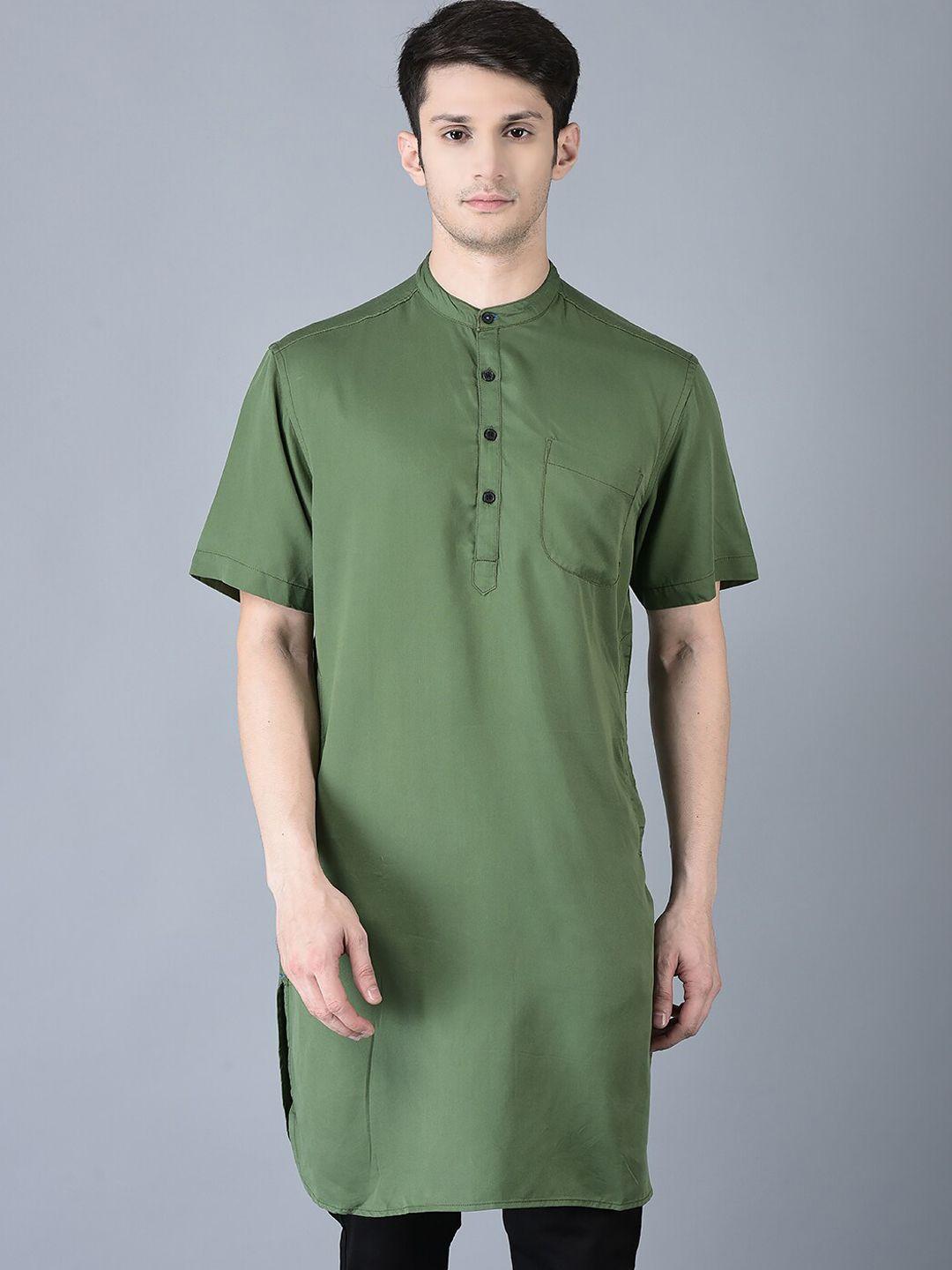 canoe band collar curved hem straight kurta