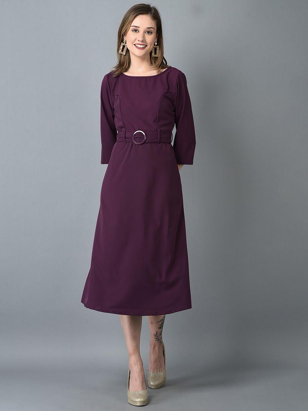 canoe boat neck a-line midi dress