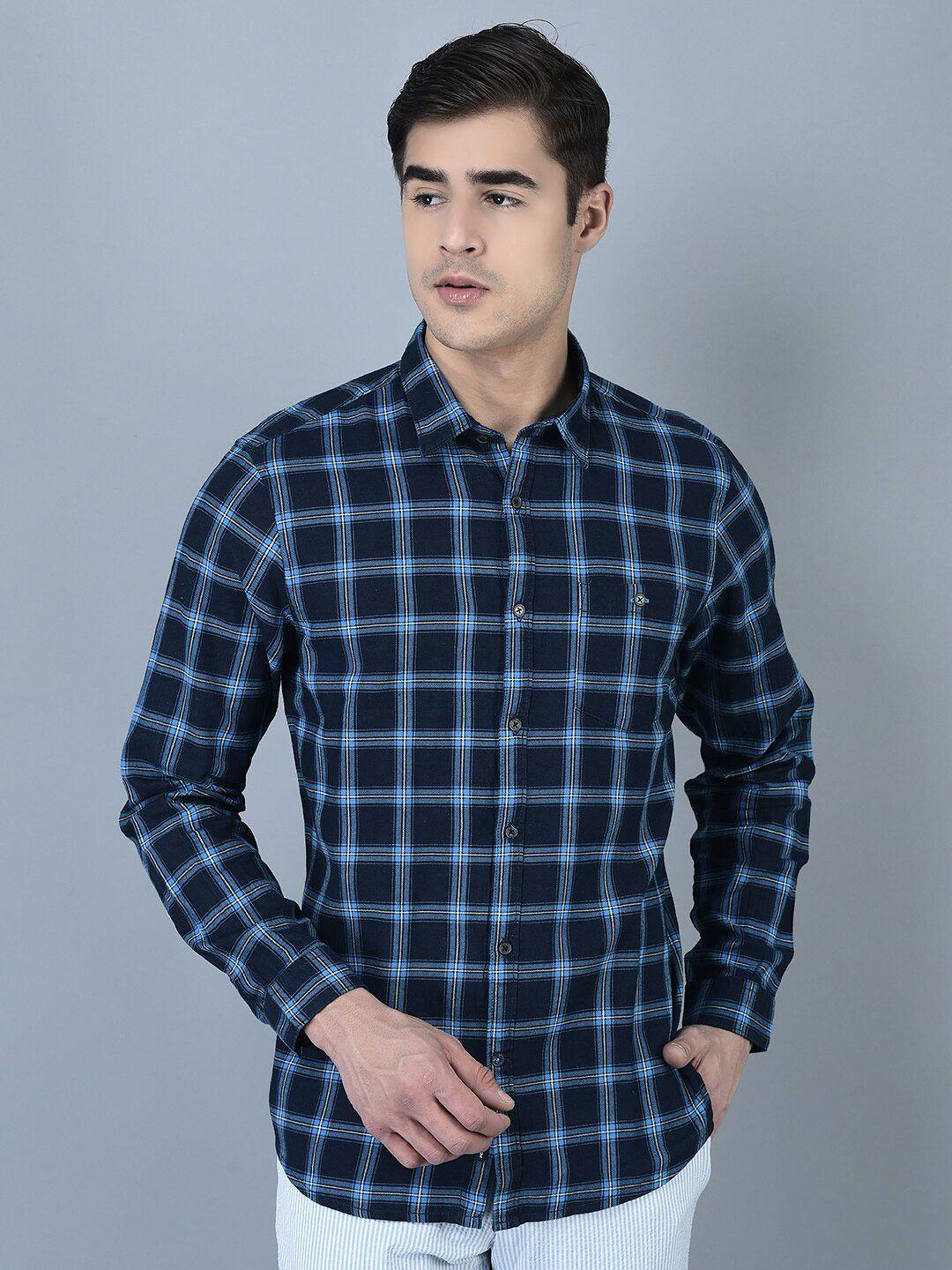 canoe checked long sleeves pure cotton casual shirt