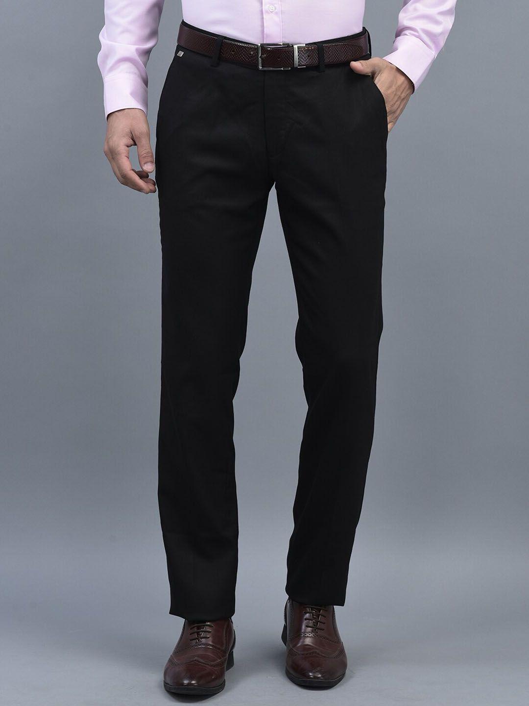 canoe men black smart easy wash chinos trousers