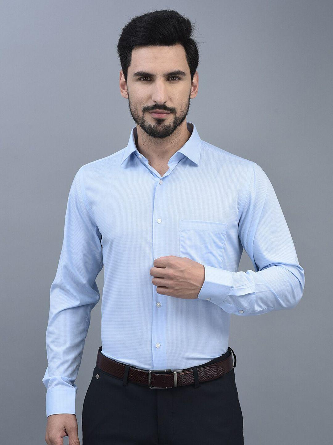 canoe men blue relaxed tailored fit opaque striped formal shirt