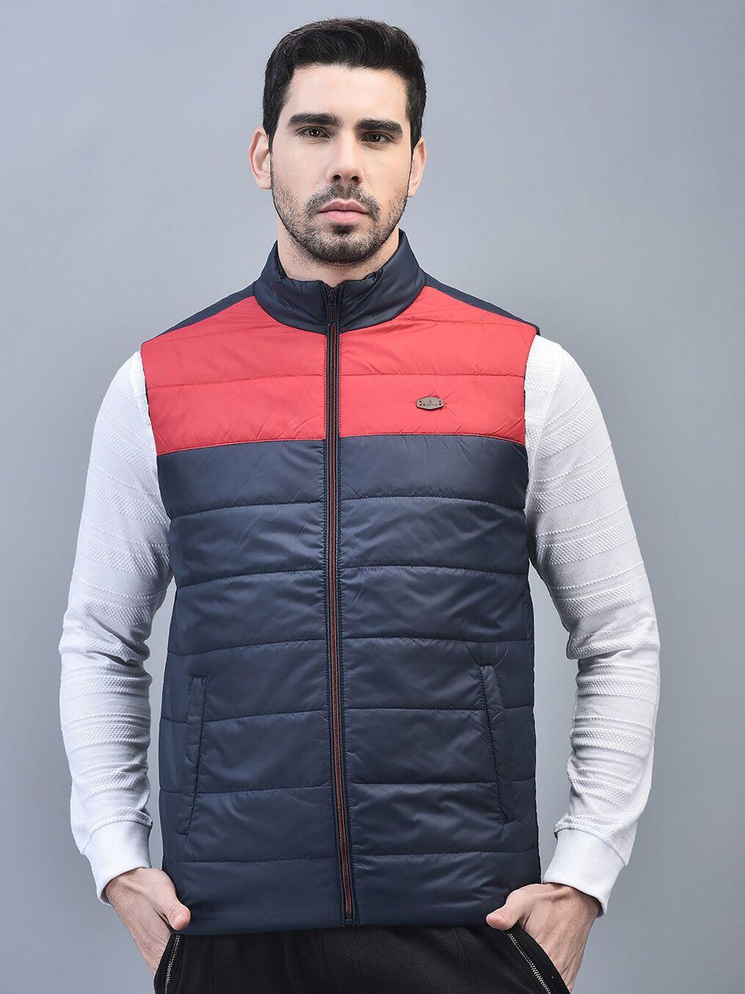 canoe men multicoloured striped reversible longline puffer jacket