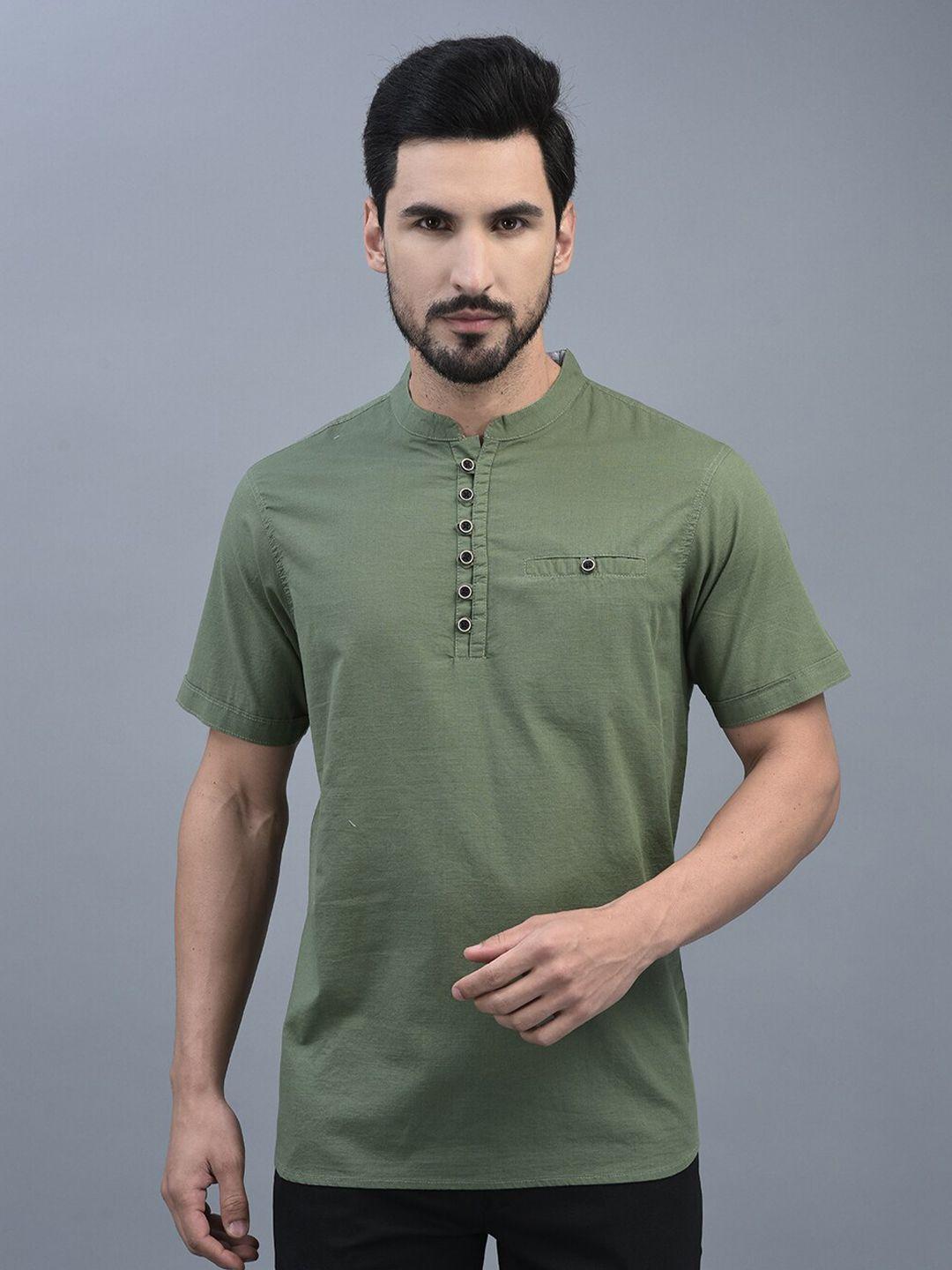 canoe men olive green polo collar cut outs t-shirt