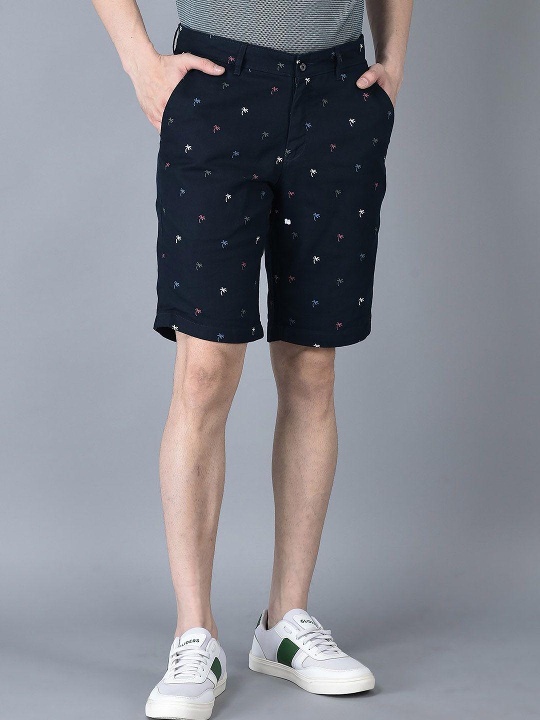 canoe men printed regular fit pure cotton shorts