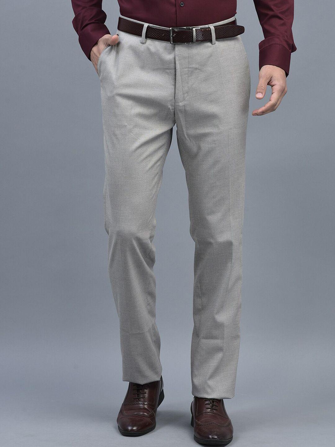 canoe men smart mid-rise easy wash formal trousers