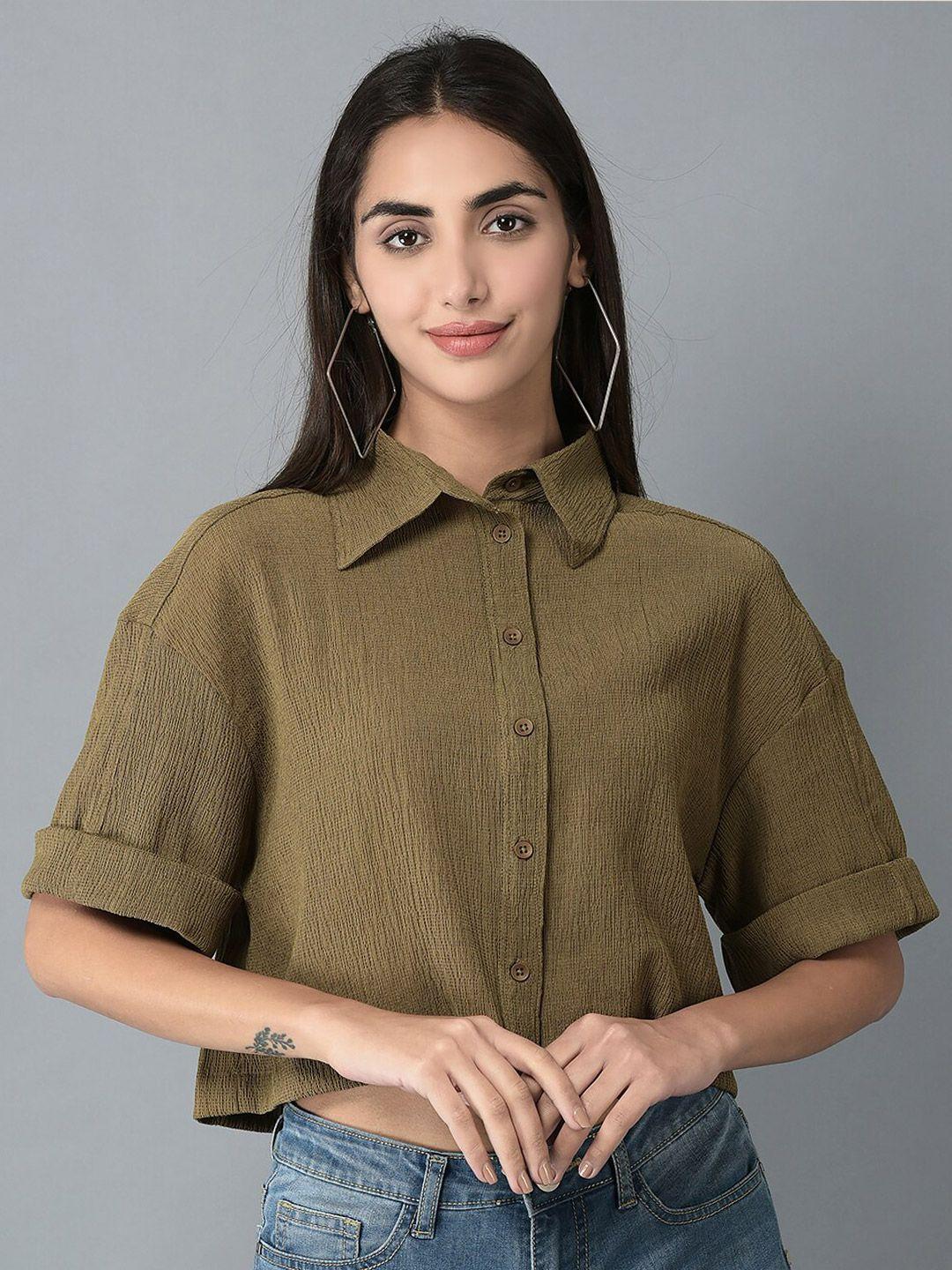 canoe modern casual crop shirt