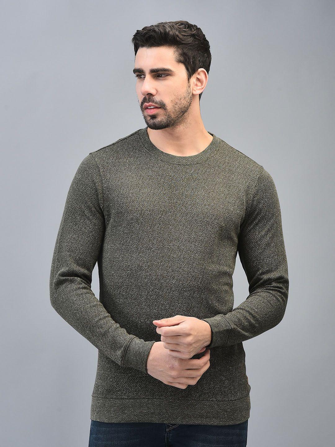 canoe pullover round neck full sleeves ribbed cotton sweatshirt