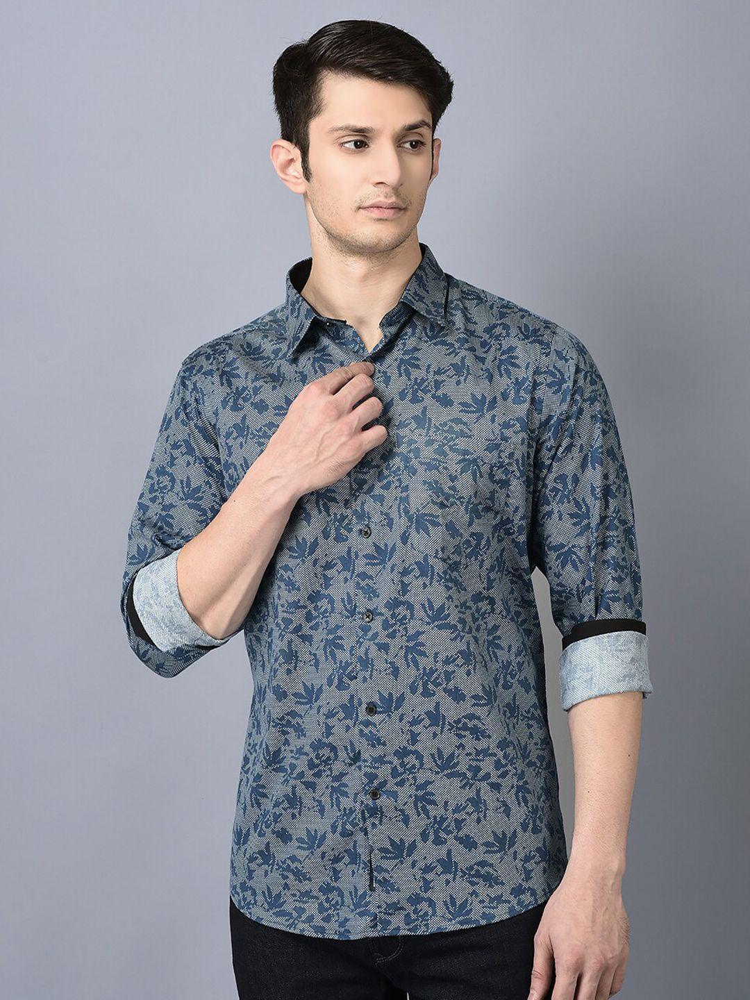 canoe smart floral printed cotton casual shirt