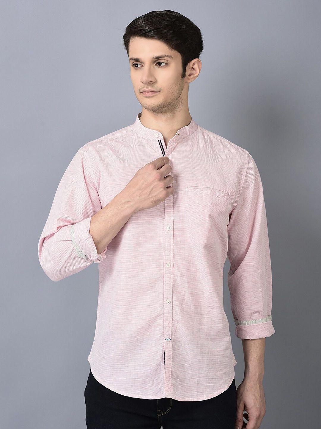 canoe smart horizontal striped pure cotton casual shirt